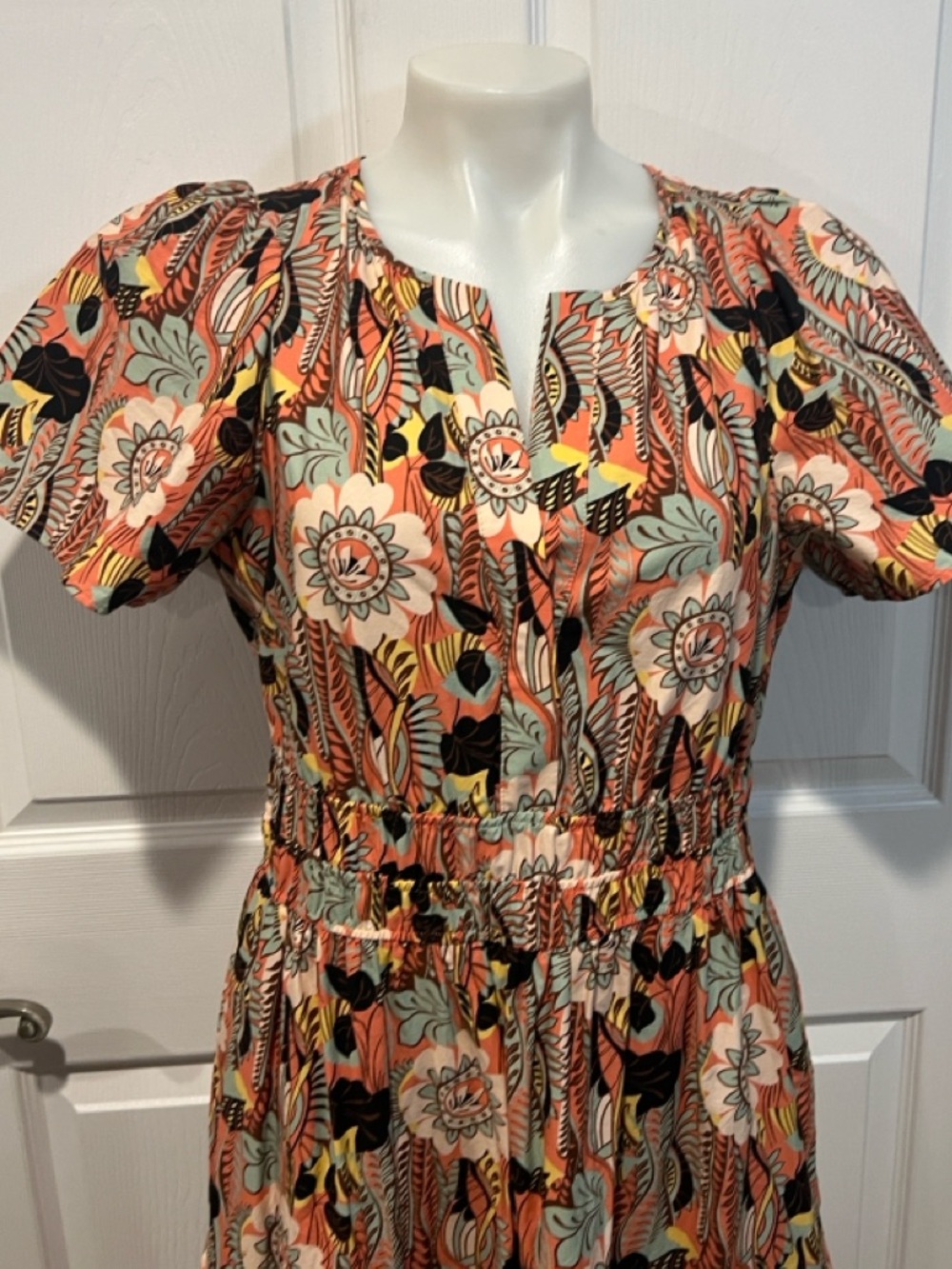 Maeve Anthropologie The Somerset maxi cotton tiered floral dress M - Picture 4 of 10